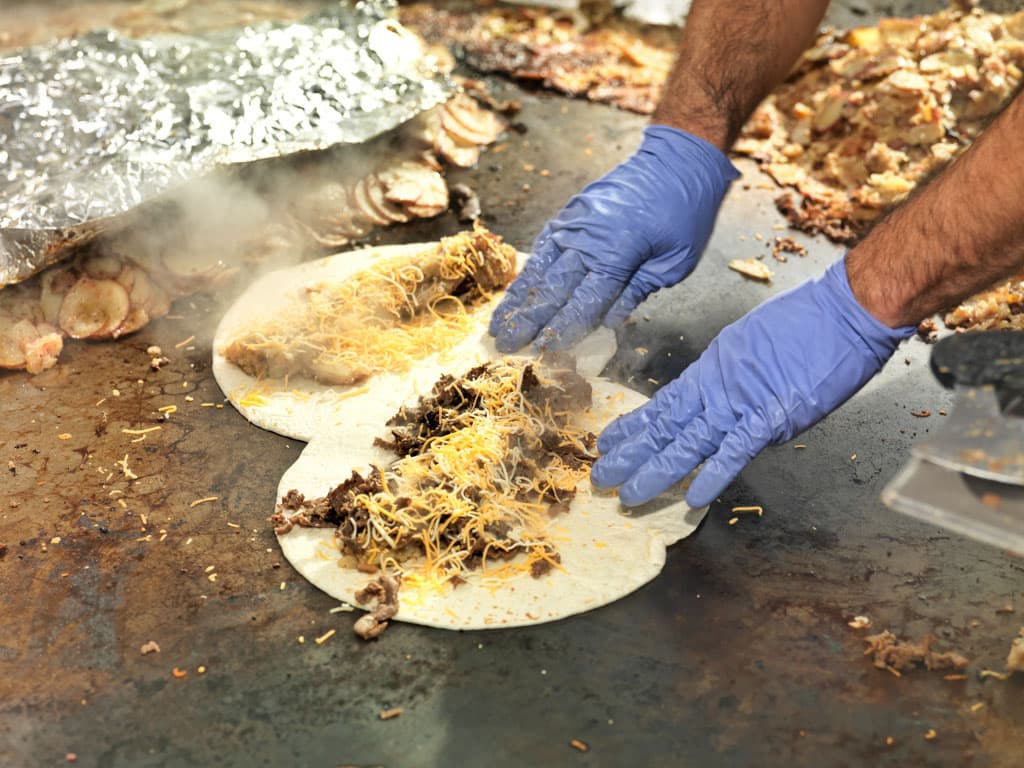 Texas Skillet crew preparing food for a corporate event